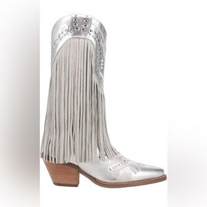 Silver Gypsy Fringe Boots (Taylor Swift Era Boots)